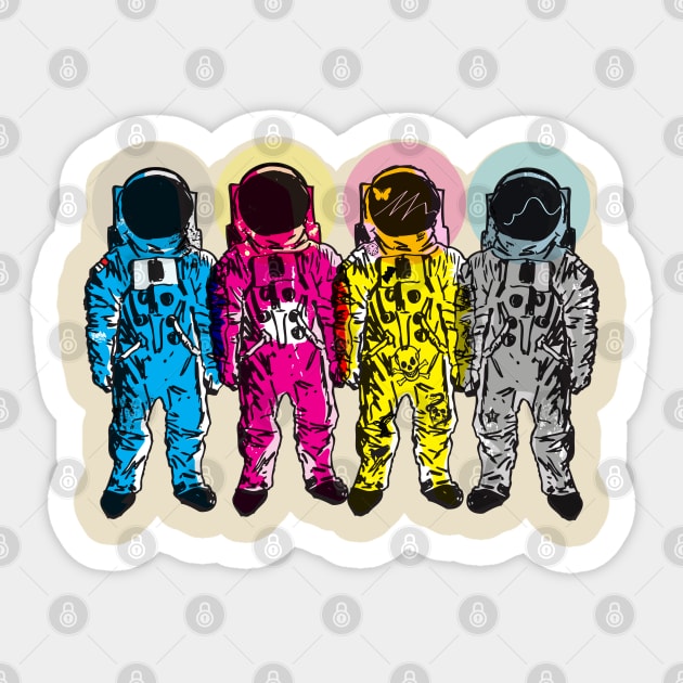 CMYK Spacemen Sticker by mattfontaine